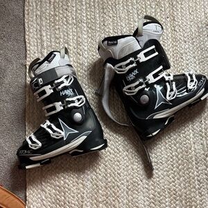 Women's Black and White Ski Boots